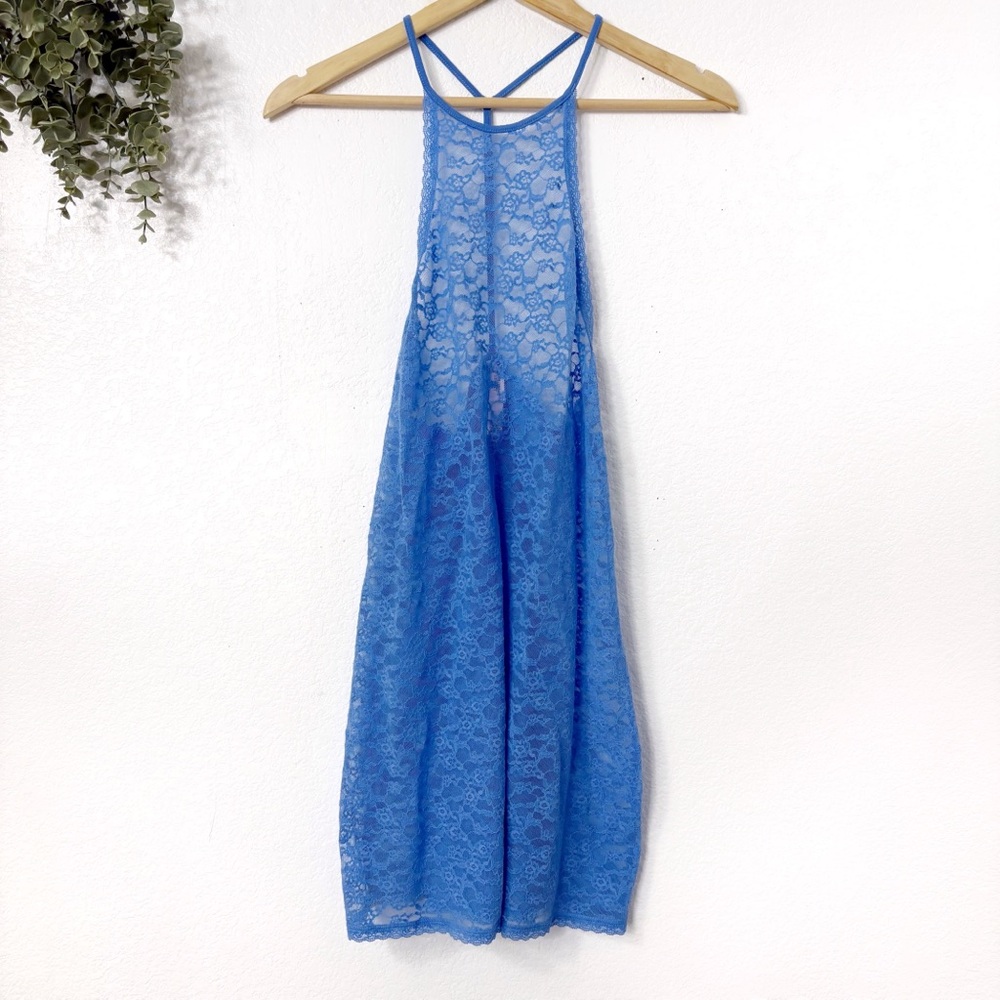 VICTORIAS SECRET β’ Blue Lace Slip Dressβ